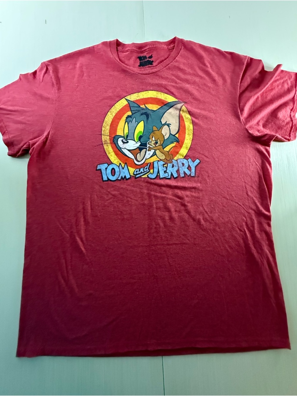 Tom and Jerry Red Graphic Tee - Men's Casual Short Sleeve Shirt